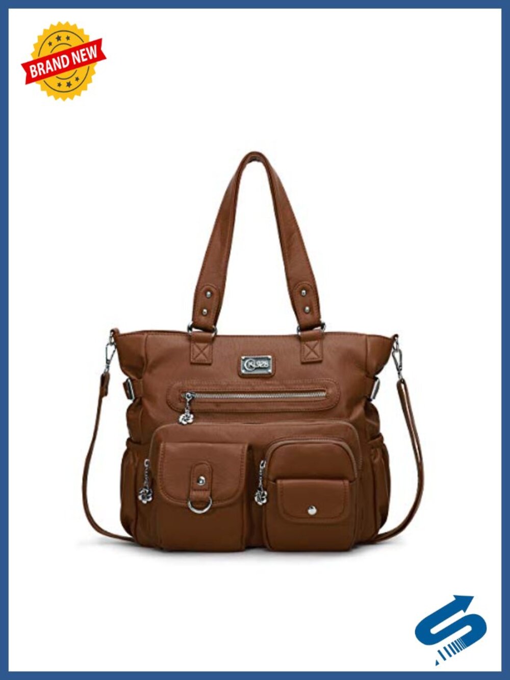 Large PU Leather Hobo Shoulder Bag Tote with Detachable Strap